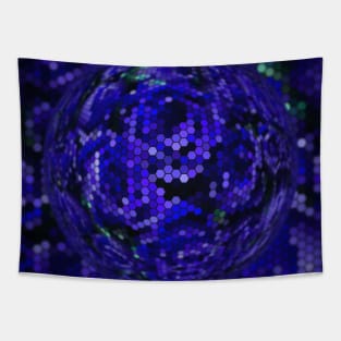 Blue Rose Floral Country Pixels Tapestry