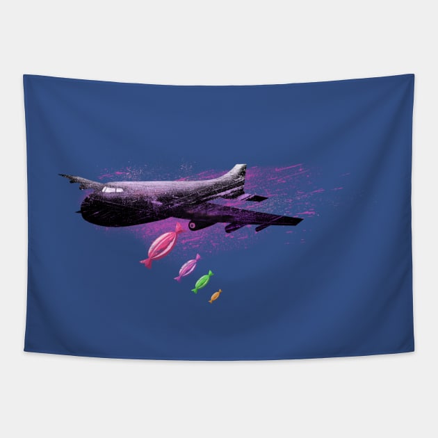 candy bomber Tapestry by martinskowsky