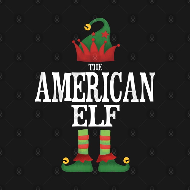 American USA Elf Matching Family Group Christmas Party Pajamas by uglygiftideas