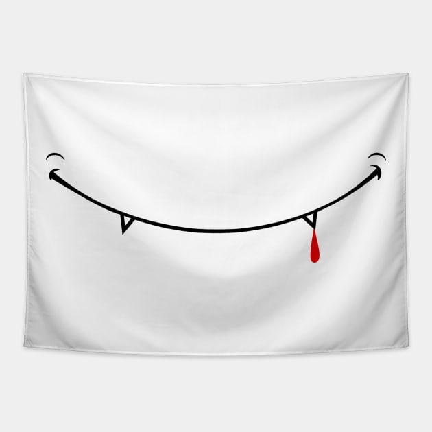 Vampire Mouth Blood Face Smile Tapestry by Shirtbubble