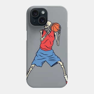 Skeleton Basketball Player Posting Up Phone Case