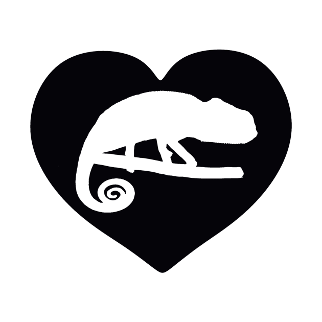 Chameleon Silhouette Heart for Chameleon Lovers by Mochi Merch