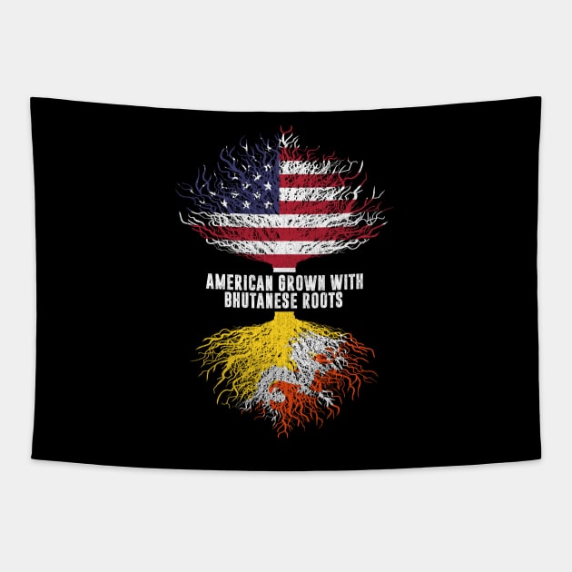 American Grown with Bhutanese Roots USA Flag Tapestry by silvercoin