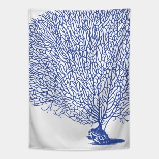 Blue Sea Fan Coral Tapestry