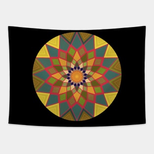 Yellow mandala folklore art Tapestry