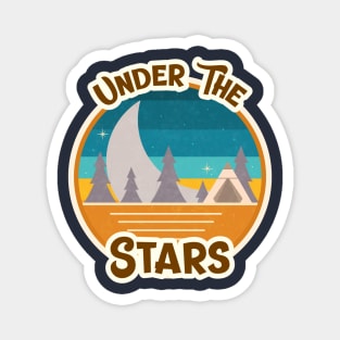 Under The Stars / Campfire / Retro Design / Camping Lovers / Vintage Design Magnet