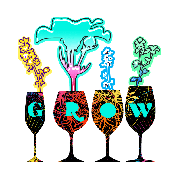 Grow Neon Flowers in Artsy Goblets by PsychedelicPixie