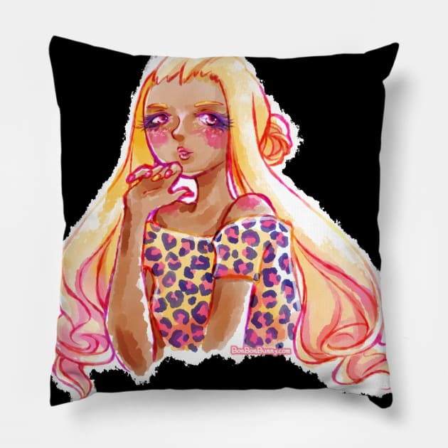 Flirty Gal Pillow by BonBonBunny