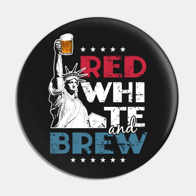 Red White and Brew 4th of July Pin by SolarFlare