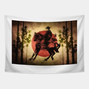 Japanese Samurai and Horse Tapestry