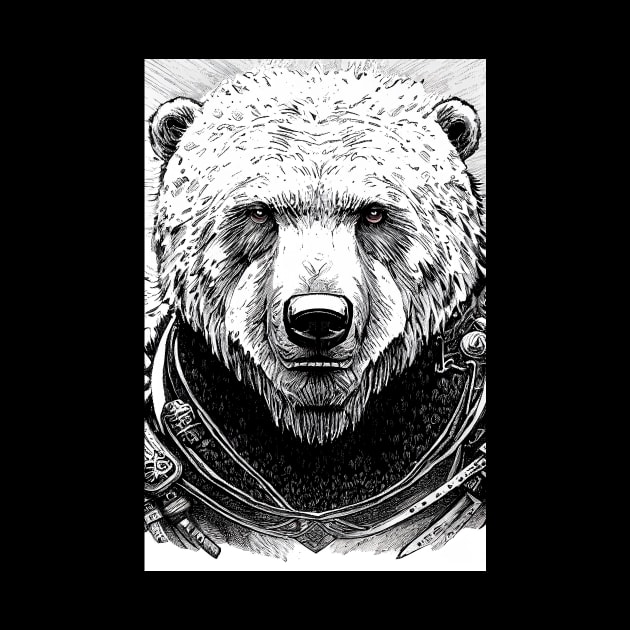 Bear Grizzly Wild Nature Illustration Line Epic Illustration Line Art by Cubebox