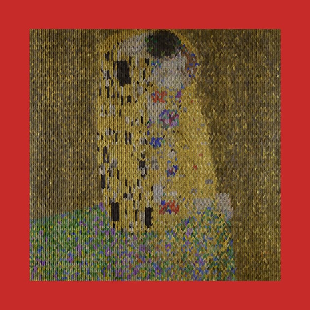 The kiss Klimt sewing by Illusory contours