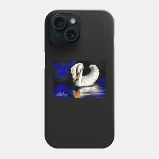 Mute White Swan On Blue Lake Phone Case