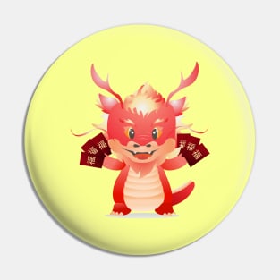 Dragon With Red Envelope Pin