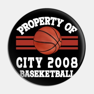 Proud Name City Graphic Property Vintage Basketball Pin