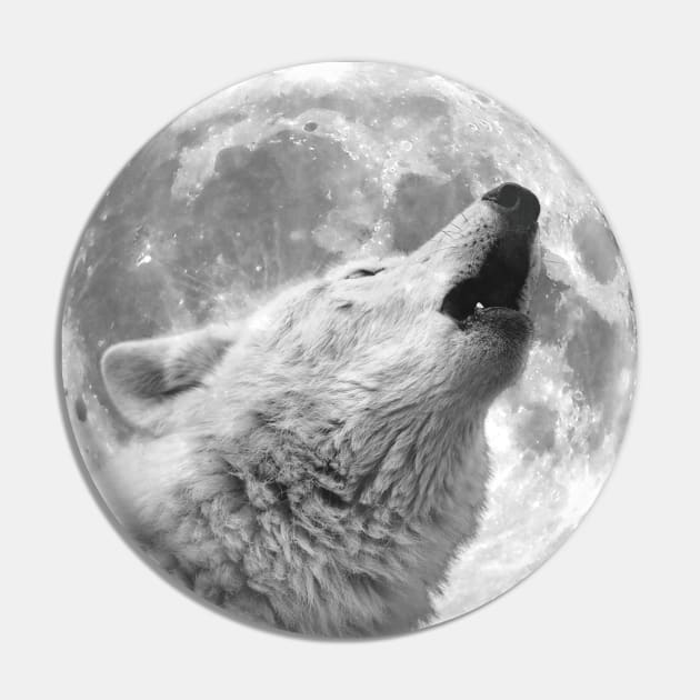 Wolf Howling Pin by KimbrellDesigns