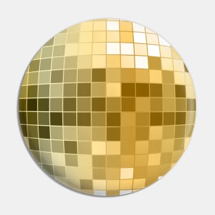 Disco Fever Neck Gator Gold Look Disco Ball Pin