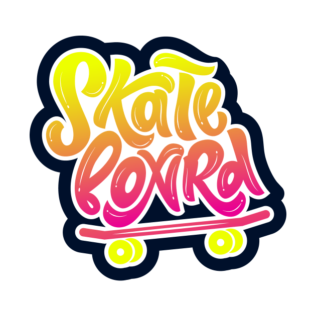 Skateboard logo with symbol of sport equipment. by linasemenova