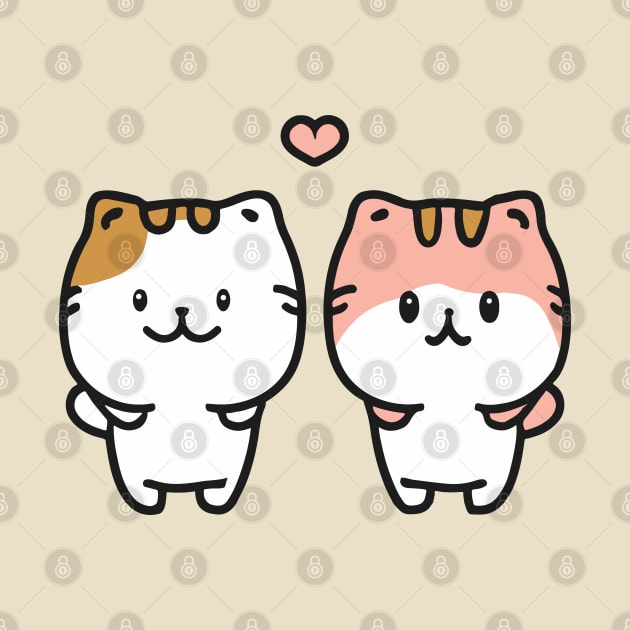 Couple of kawaii cute cat cartoon by Kawaii Bomb