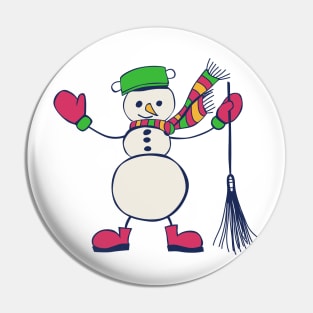 Snowman Christmas illustration Pin