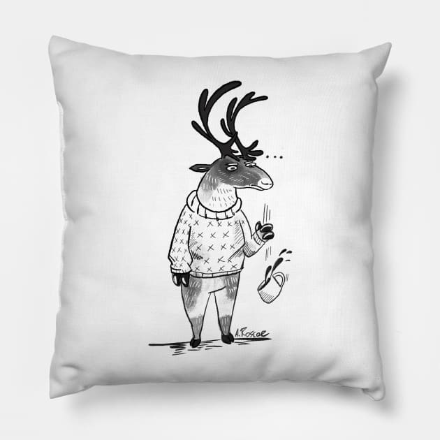 Oh Deer! Pillow by Cari.boou