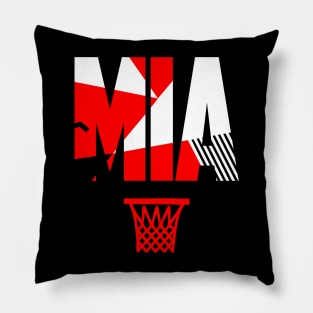 Throwback Miami Basketball Art Pillow