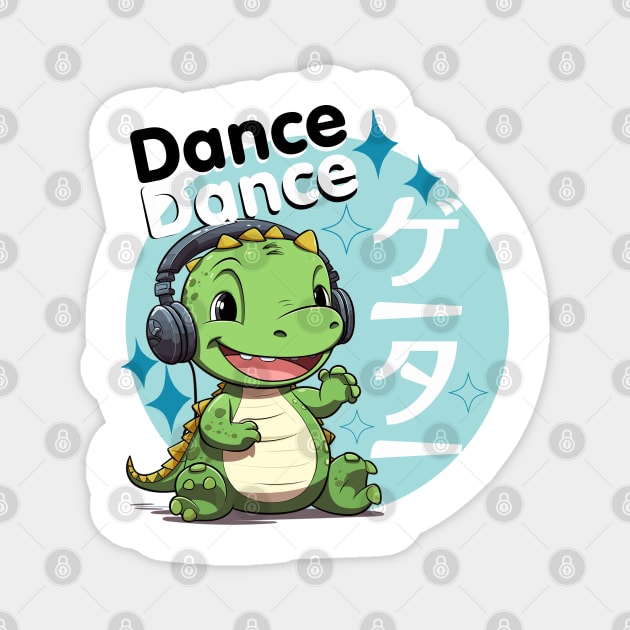 Cute Dancing Baby Kawaii Alligator Magnet by WarFX Designs