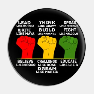 Black Leaders Power Fist Hand Black History Month Pin