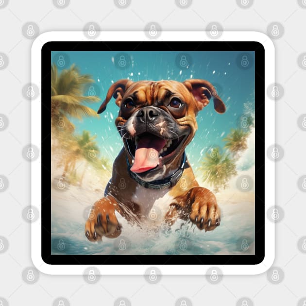 boxer dog Magnet by FehuMarcinArt