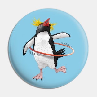 Hulahooping Penguin Pin