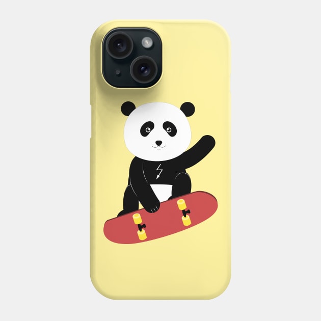 Panda on a skateboard Phone Case by grafart