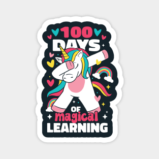 100 Days of Magical Learning // Funny Dabbing Unicorn 100th Day of School Magnet