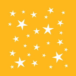 White Stars Pattern on Yellow T-Shirt