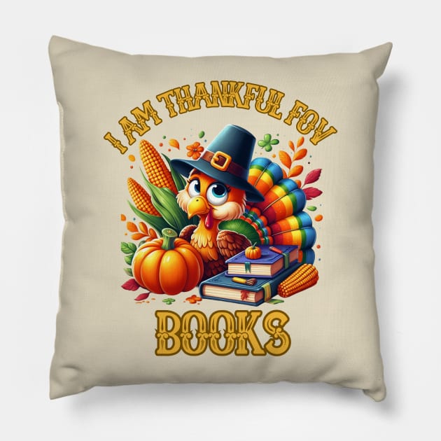 Thanksgiving Librarian Pillow by BukovskyART