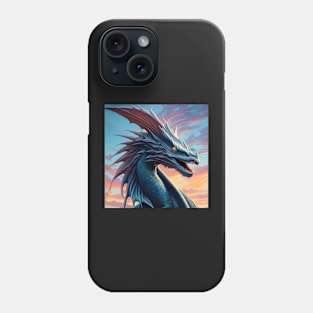 Ferocious Intricate Blue and Pink Dragon Phone Case