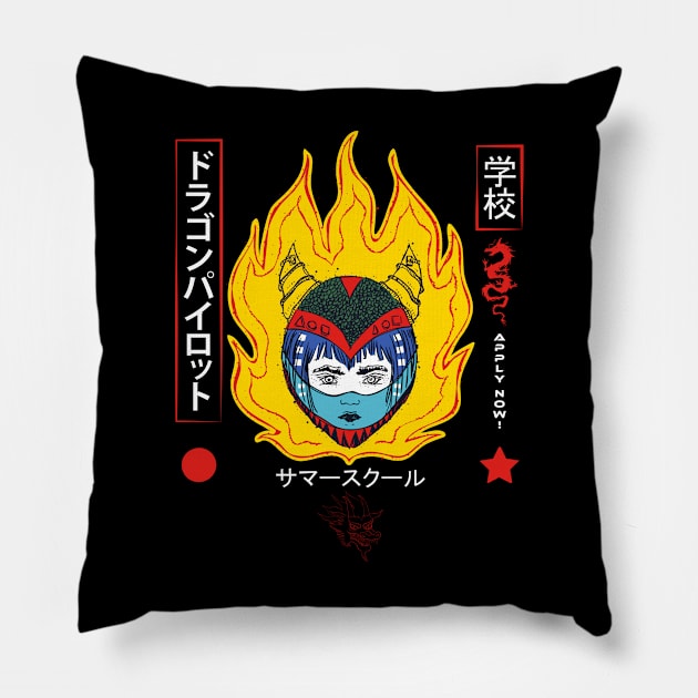 Dragon Pilot Summer School Pillow by Marina BH