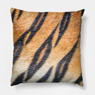 Tiger Fur Print Skin Exotic Animals Jungle Tropical Texture Pillow