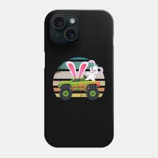 Easter Day for Monster Truck Lover Boy Bunny Easter Day Vintage Phone Case