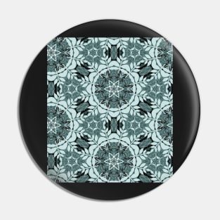 Mandala ornament - dark green mint Pin