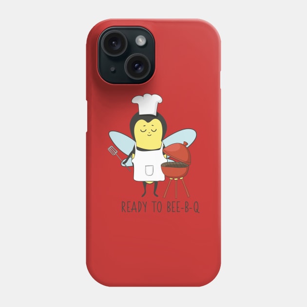 Ready to Bee-B-Q, Funny BBQ Bee Phone Case by Dreamy Panda Designs