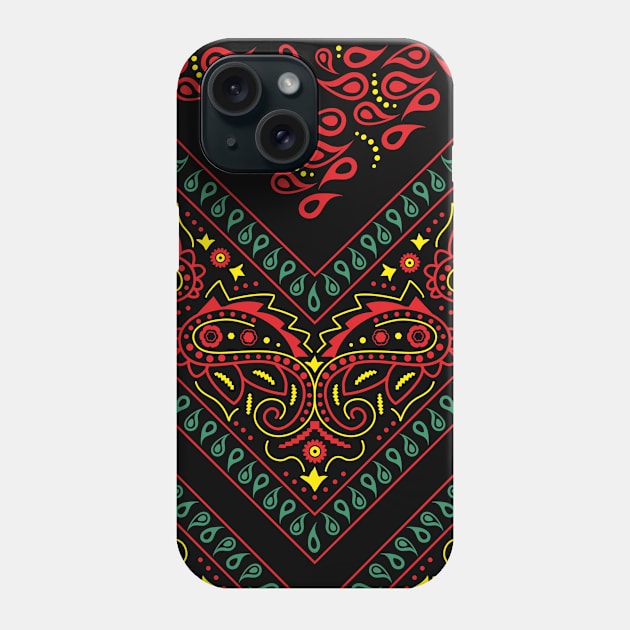 Black Bandana Pattern Phone Case by Jennifer