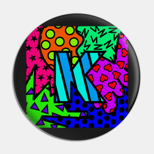 Alphabet Series - Letter K - Bright and Bold Initial Letters Pin