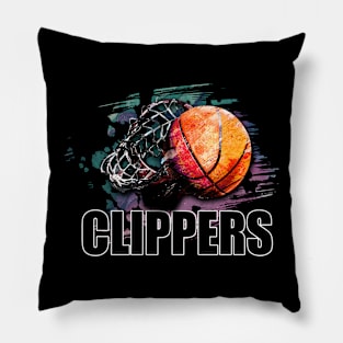 Retro Pattern Clippers Basketball Classic Style Pillow