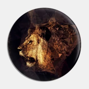 Low poly Golden Lion Pin