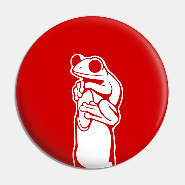 Small frog on a finger. Design for amphibian lovers Pin by croquis design