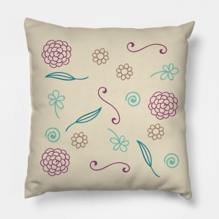 Floral Wine Pattern | Cream Pillow