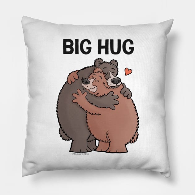 Big Bear Hug Pillow by CarlBatterbee