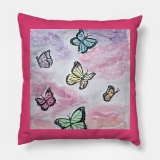 Colorful pastel butterflies Pillow