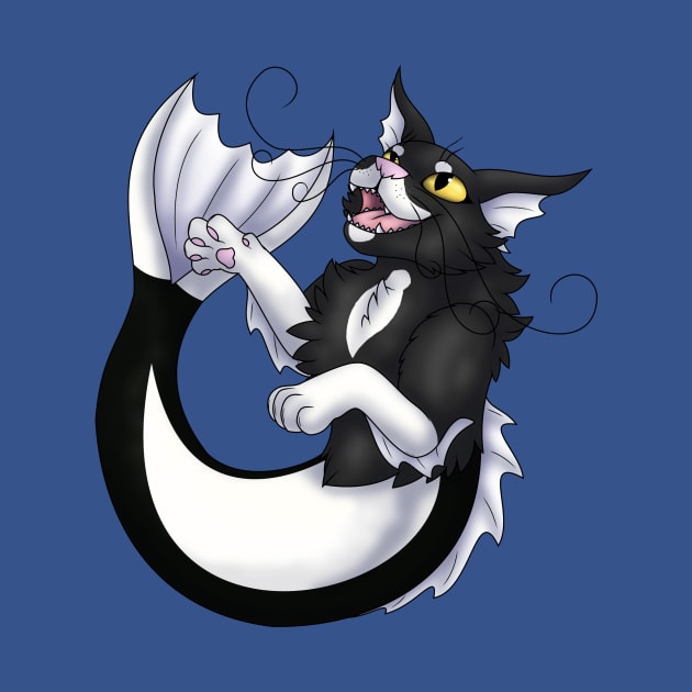 Purrmaid: Tuxedo Bicolor by spyroid101