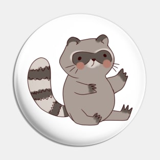 Cute Raccoon illustration Pin